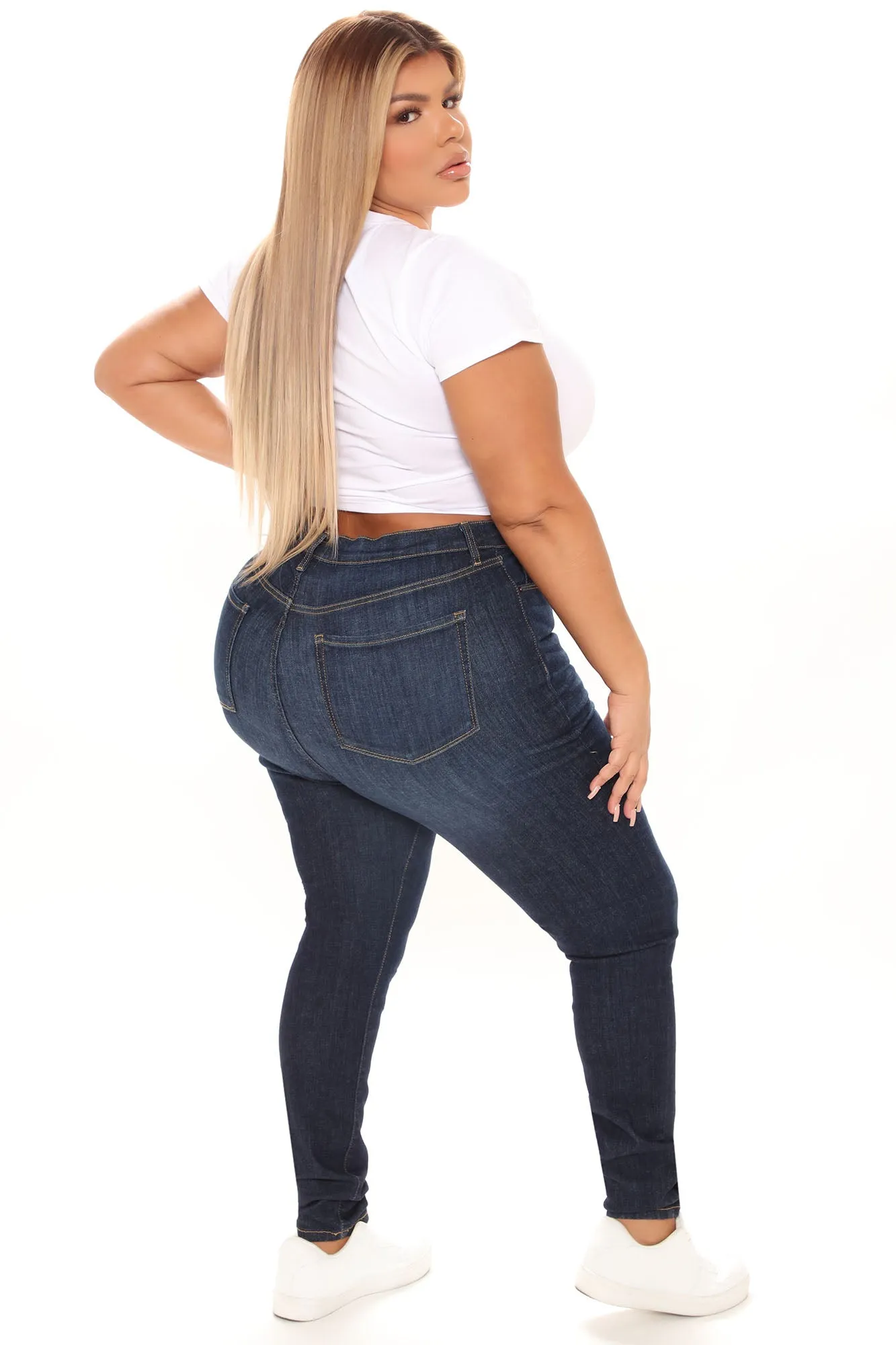 All For One Universal High Rise Skinny Jeans - Dark Wash
