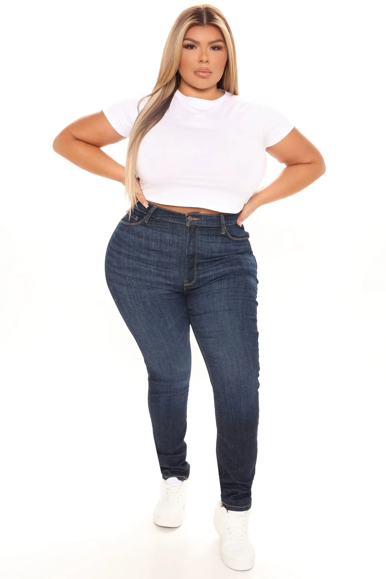 All For One Universal High Rise Skinny Jeans - Dark Wash
