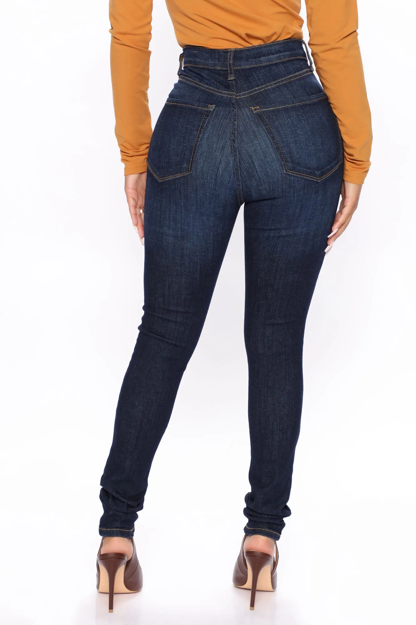 All For One Universal High Rise Skinny Jeans - Dark Wash