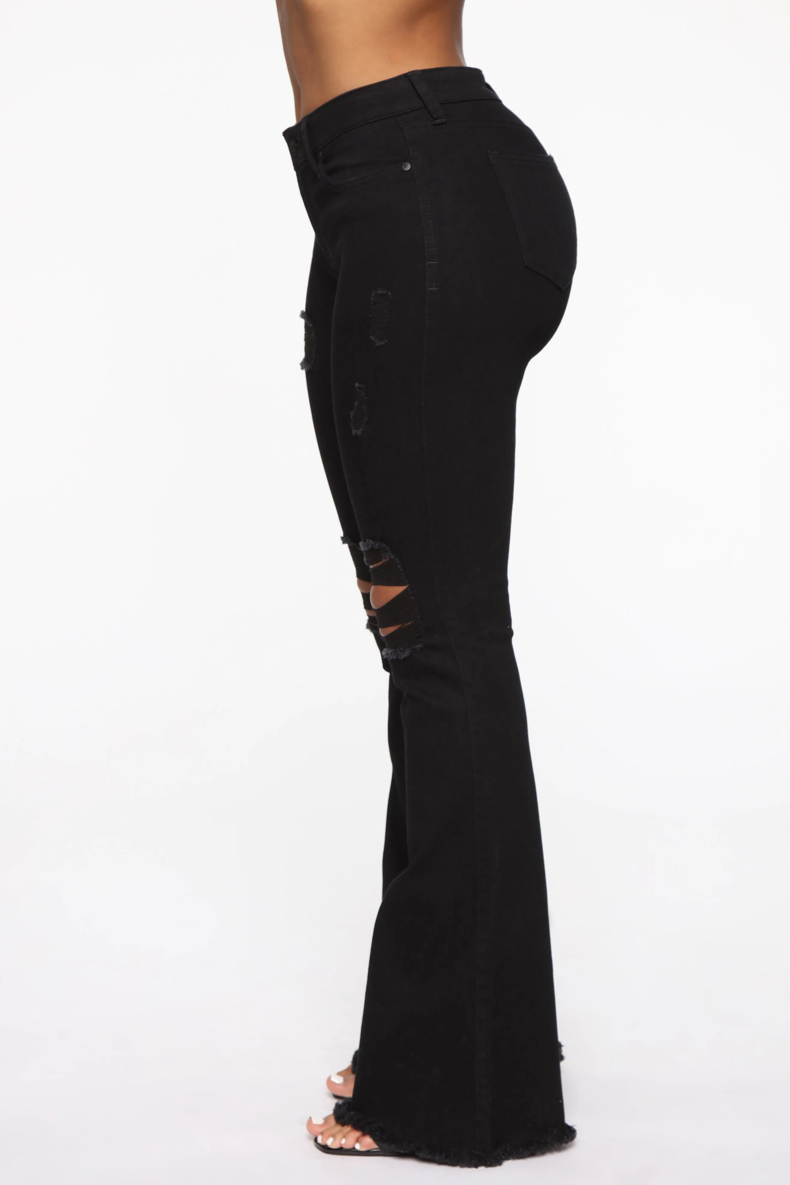 All Of The Lights Denim Flare Jeans - Black