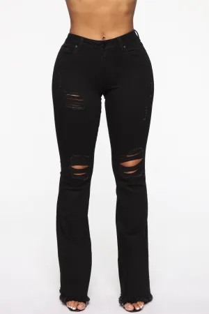 All Of The Lights Denim Flare Jeans - Black