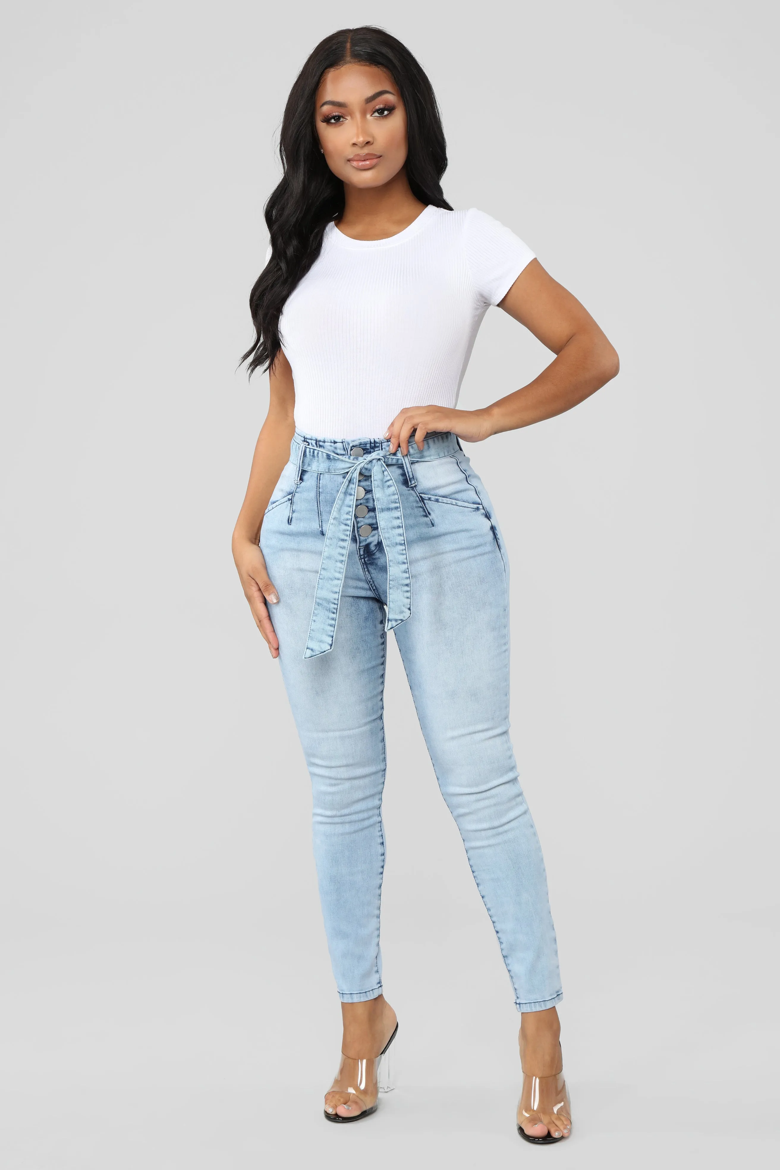 All Wrapped Up High Rise Jeans - Bleach