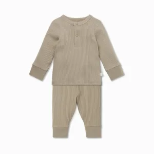 Biscuit Ribbed Pajama Set