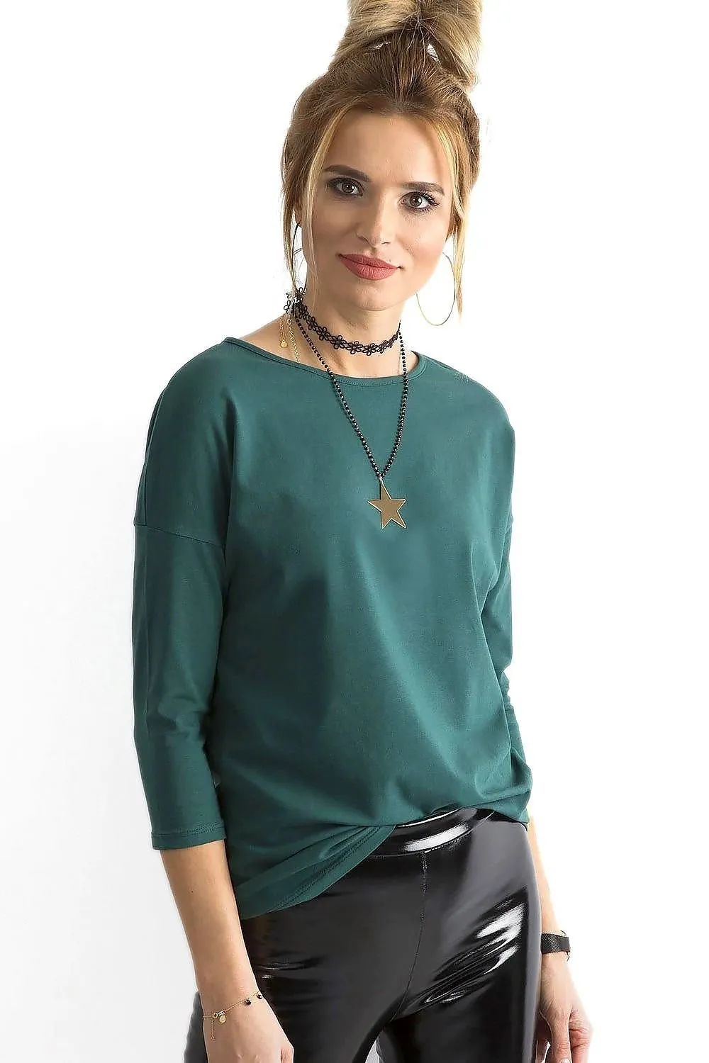 Chic 3/4 Sleeve Cotton Blend Blouse