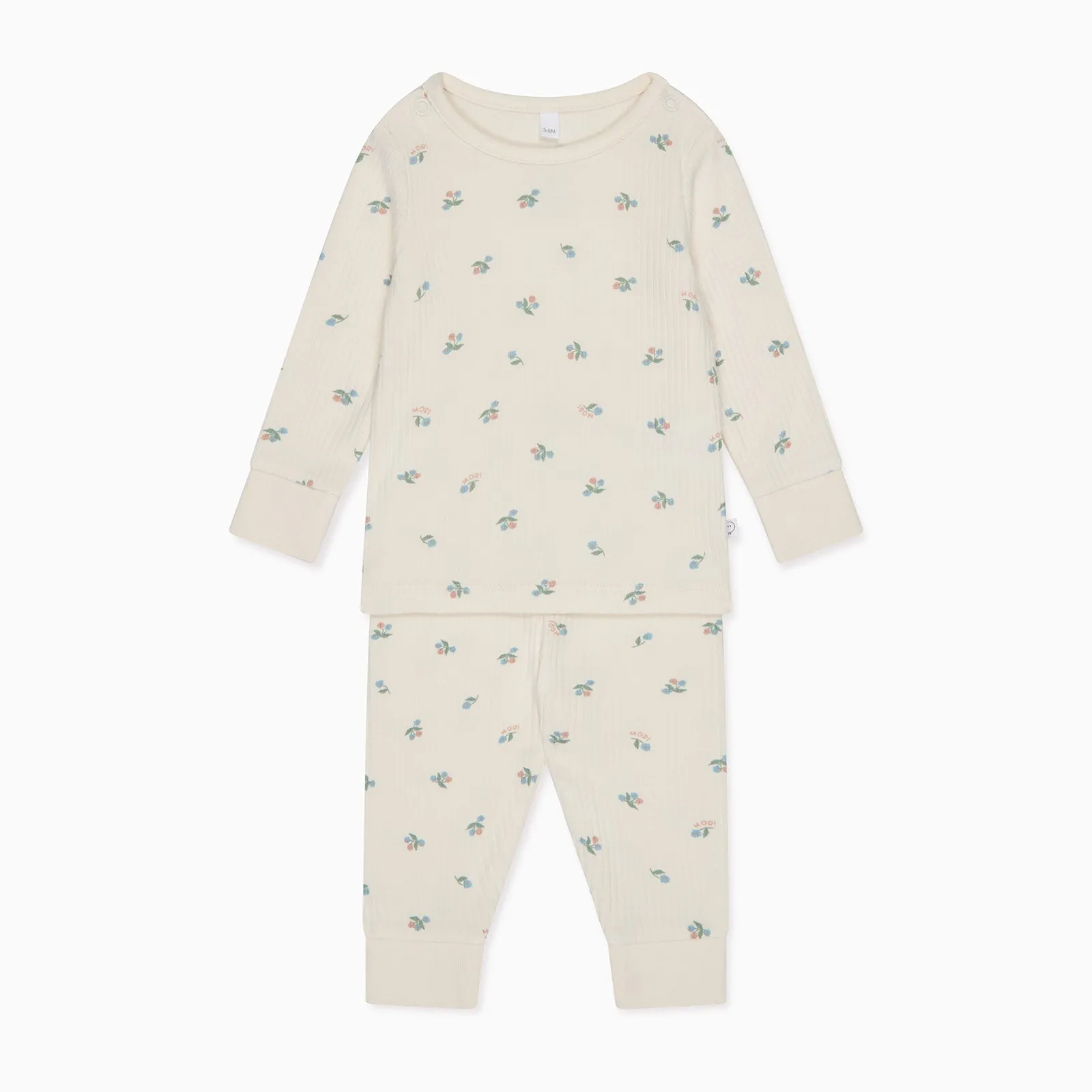 Floral Ribbed Pajama Set
