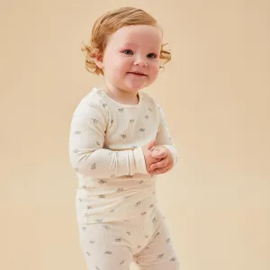 Floral Ribbed Pajama Set
