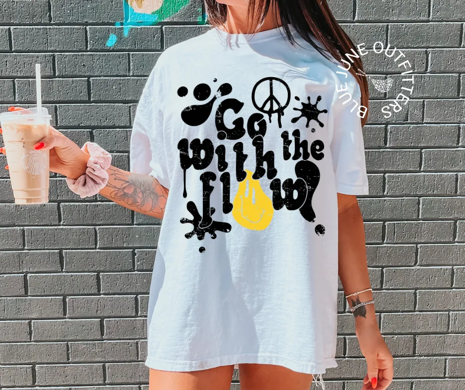 Go With The Flow | Retro Groovy Comfort Colors Tee