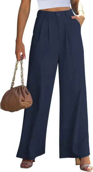 GRAPENT Wide Leg Pants for Women Work Business Casual High Waisted Dressy Pants Flowy Trousers Office