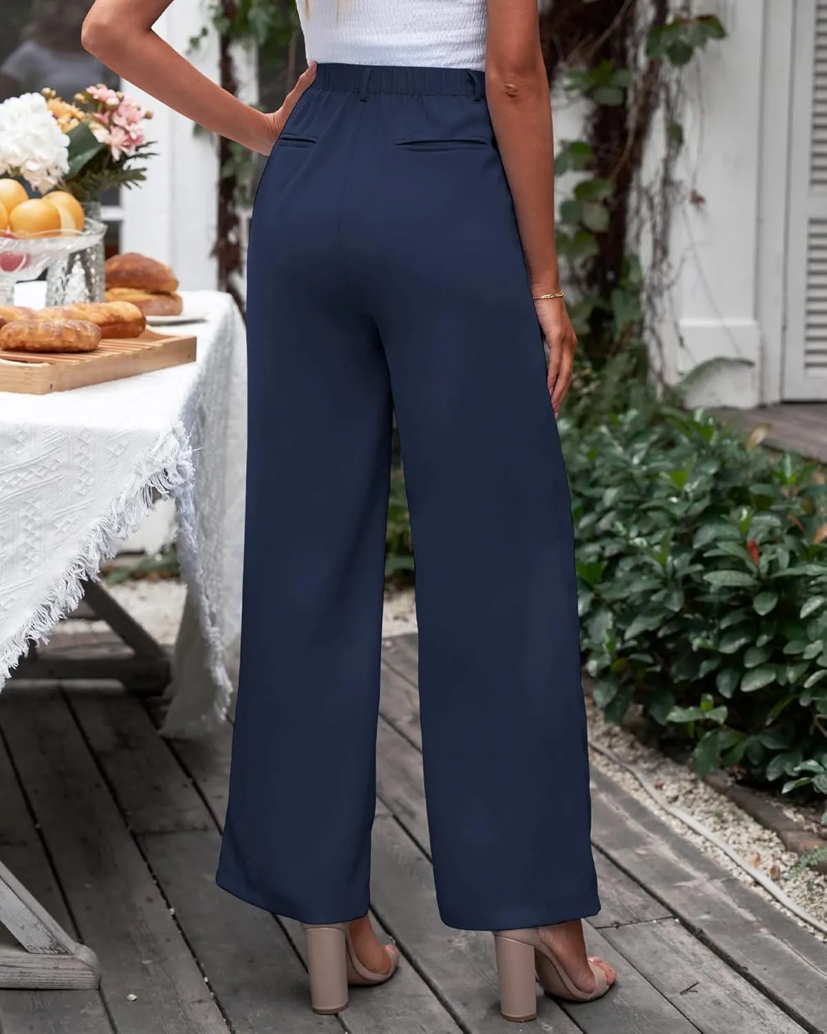 GRAPENT Wide Leg Pants for Women Work Business Casual High Waisted Dressy Pants Flowy Trousers Office