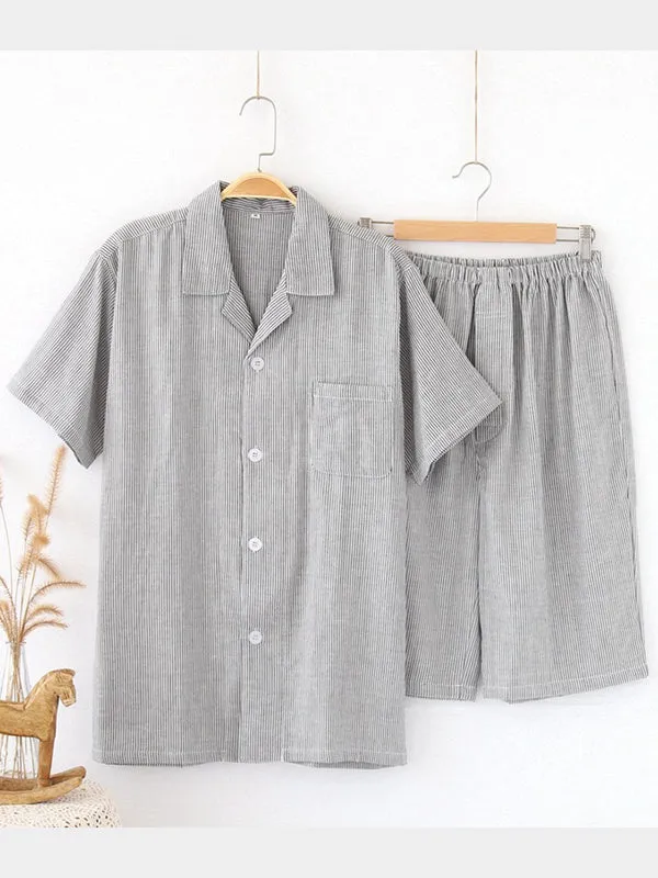 Men's 100% Cotton Woven Short Sleepwear Pajama Set
