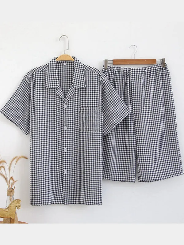 Men's 100% Cotton Woven Short Sleepwear Pajama Set