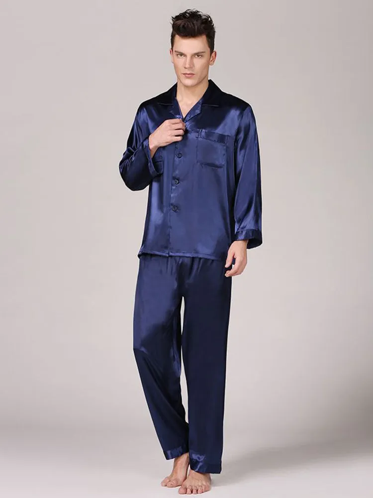 Men's Classic Satin Pajama Set Sleepwear