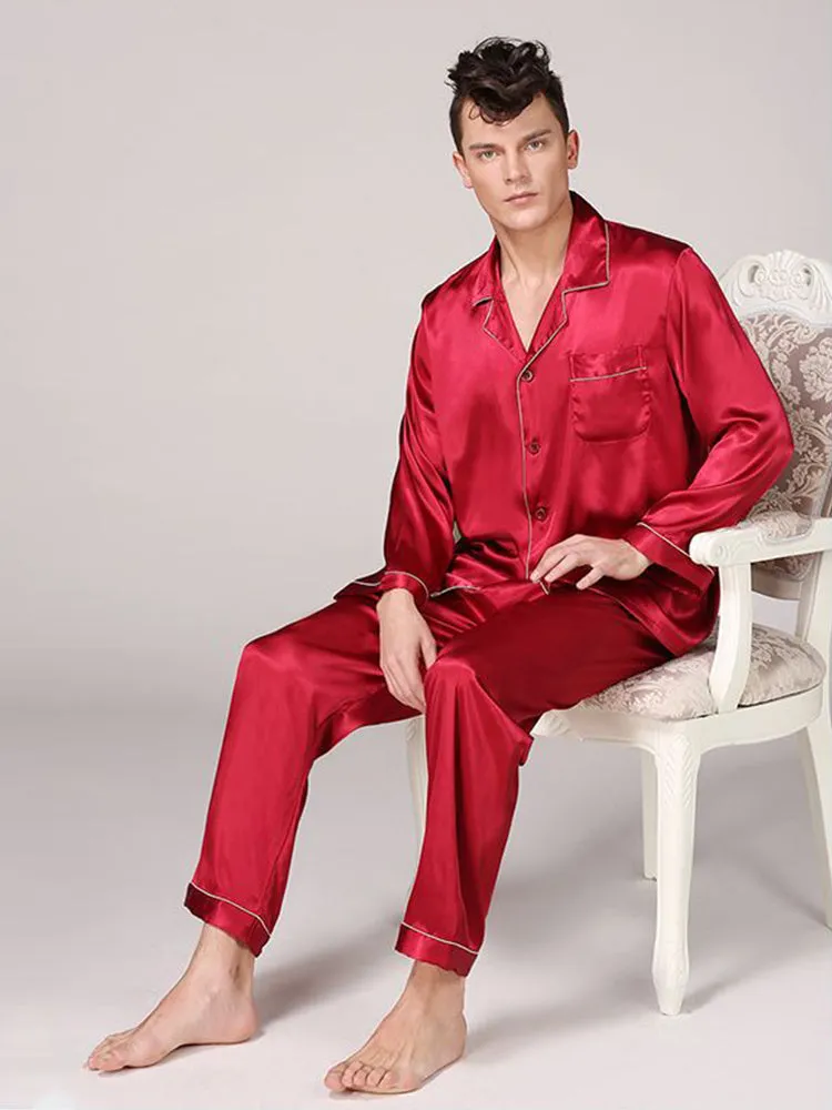 Men's Classic Satin Pajama Set Sleepwear