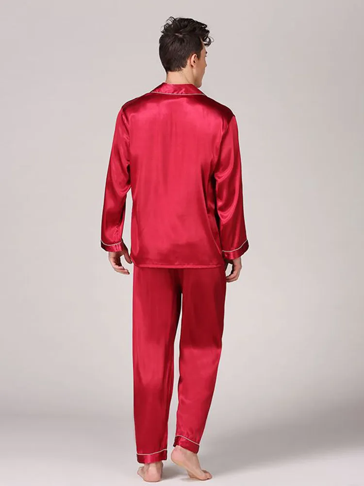 Men's Classic Satin Pajama Set Sleepwear
