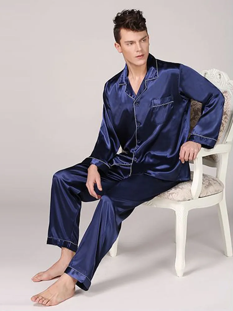 Men's Classic Satin Pajama Set Sleepwear