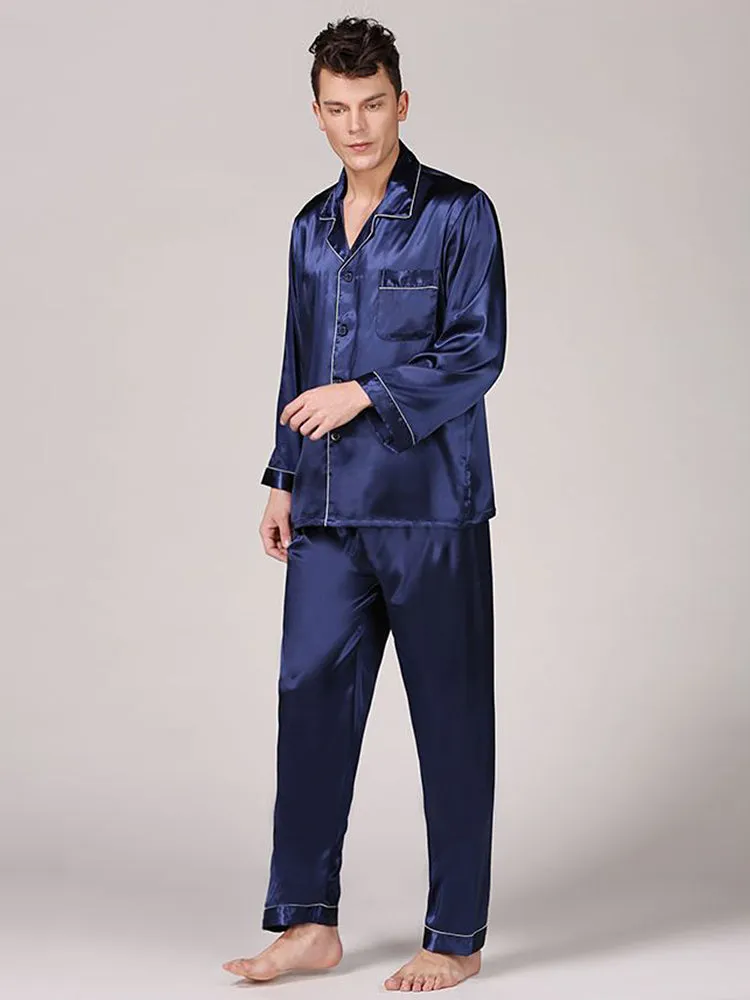 Men's Classic Satin Pajama Set Sleepwear