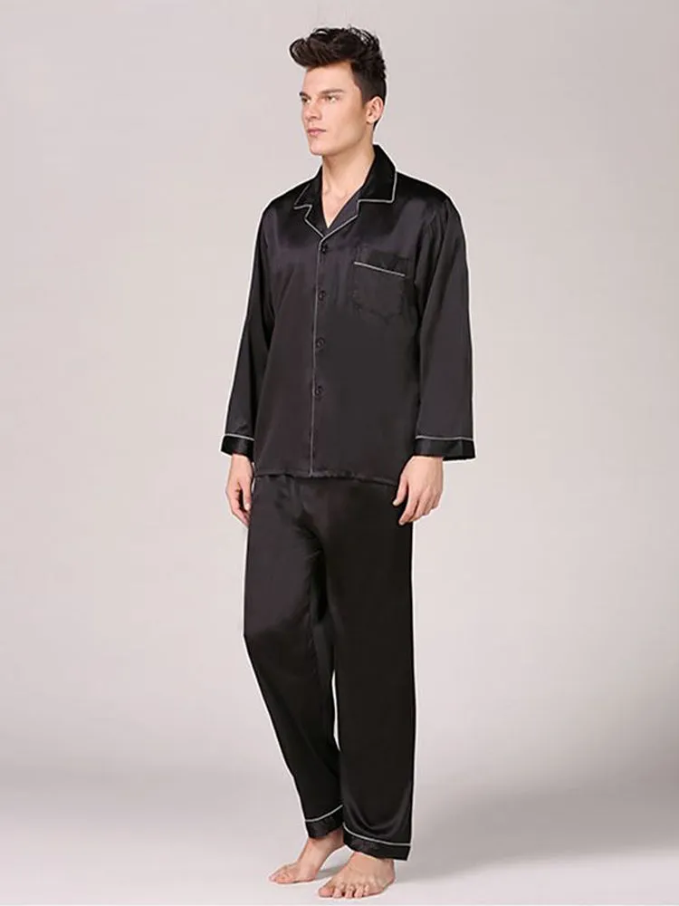 Men's Classic Satin Pajama Set Sleepwear