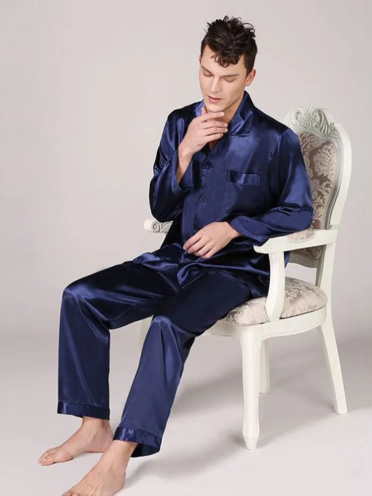 Men's Classic Satin Pajama Set Sleepwear