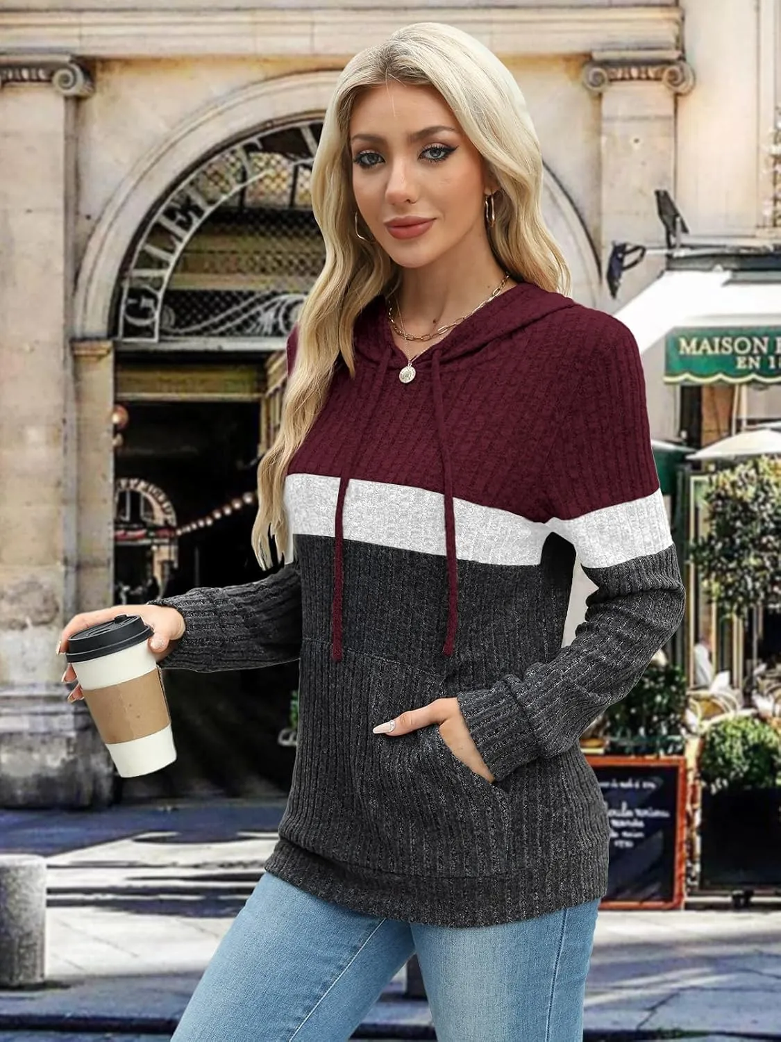 MixShe Sweaters for Women Fall Tops Long Sleeve Hoodie Ladies Sweatshirts Pullover Blouses Loose Casual Fashion Clothes