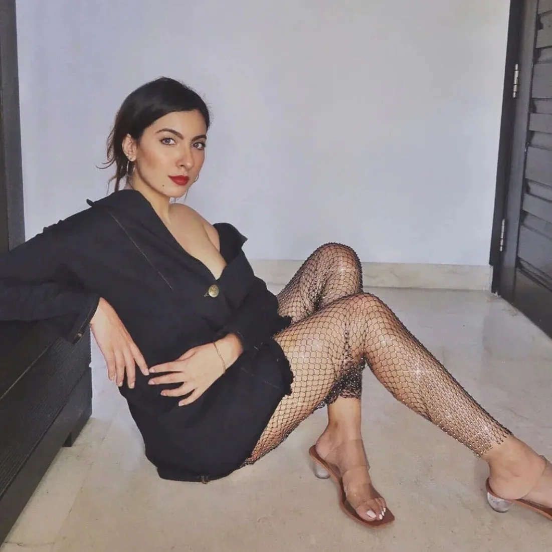 Rhinestone Fishnet Pants