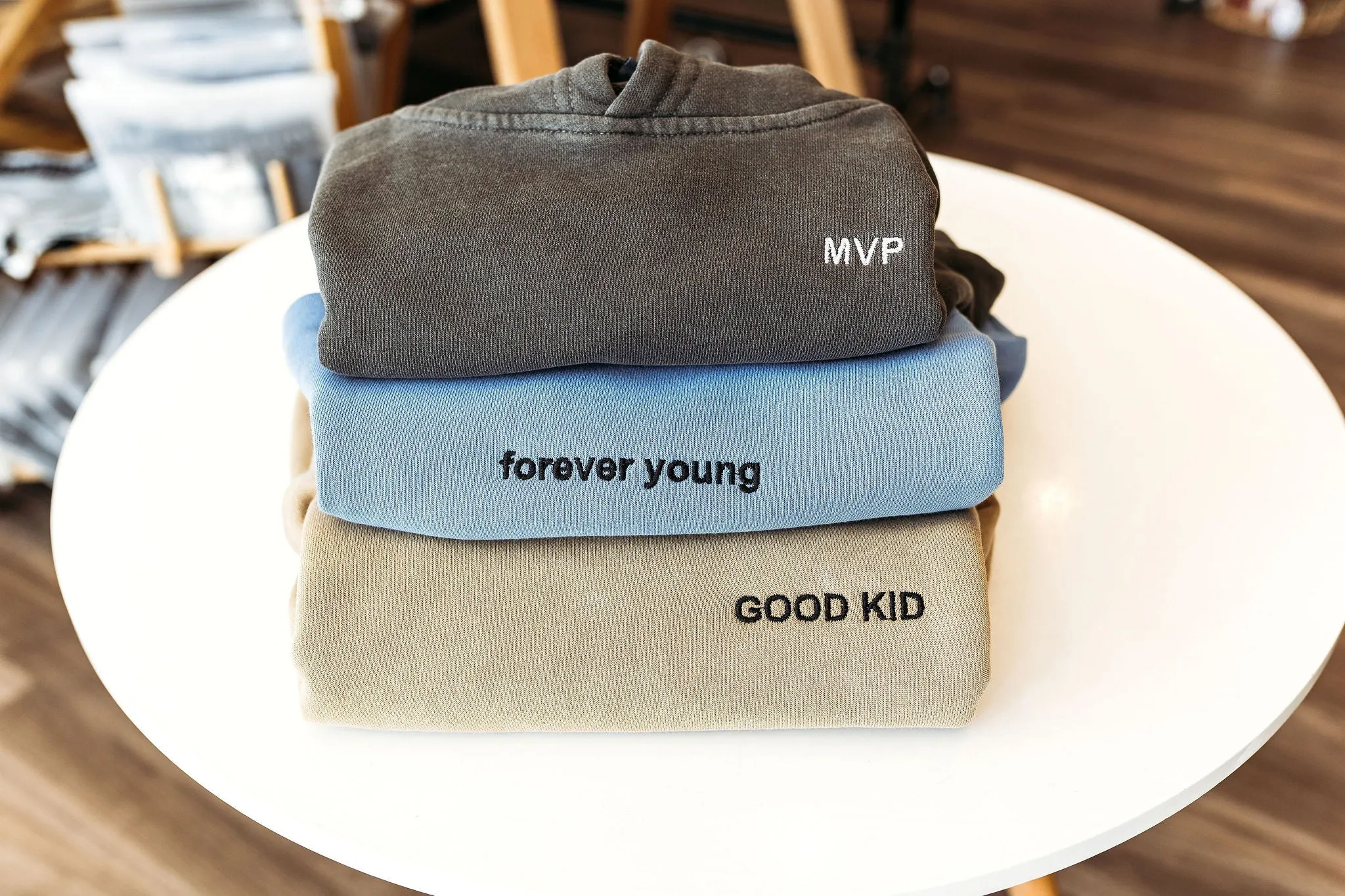 Roman & Leo - Boys MVP Pigment Dyed Hoodie in Charcoal