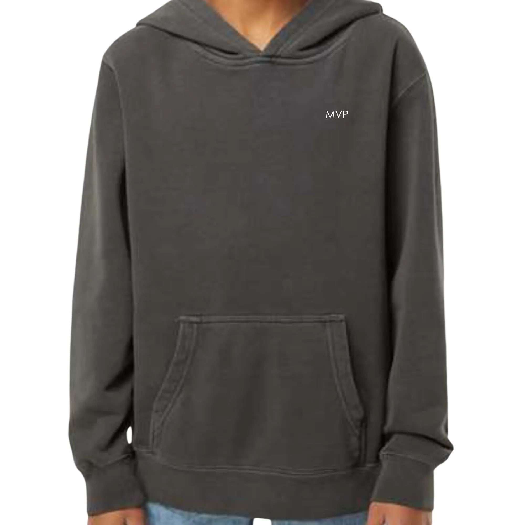 Roman & Leo - Boys MVP Pigment Dyed Hoodie in Charcoal