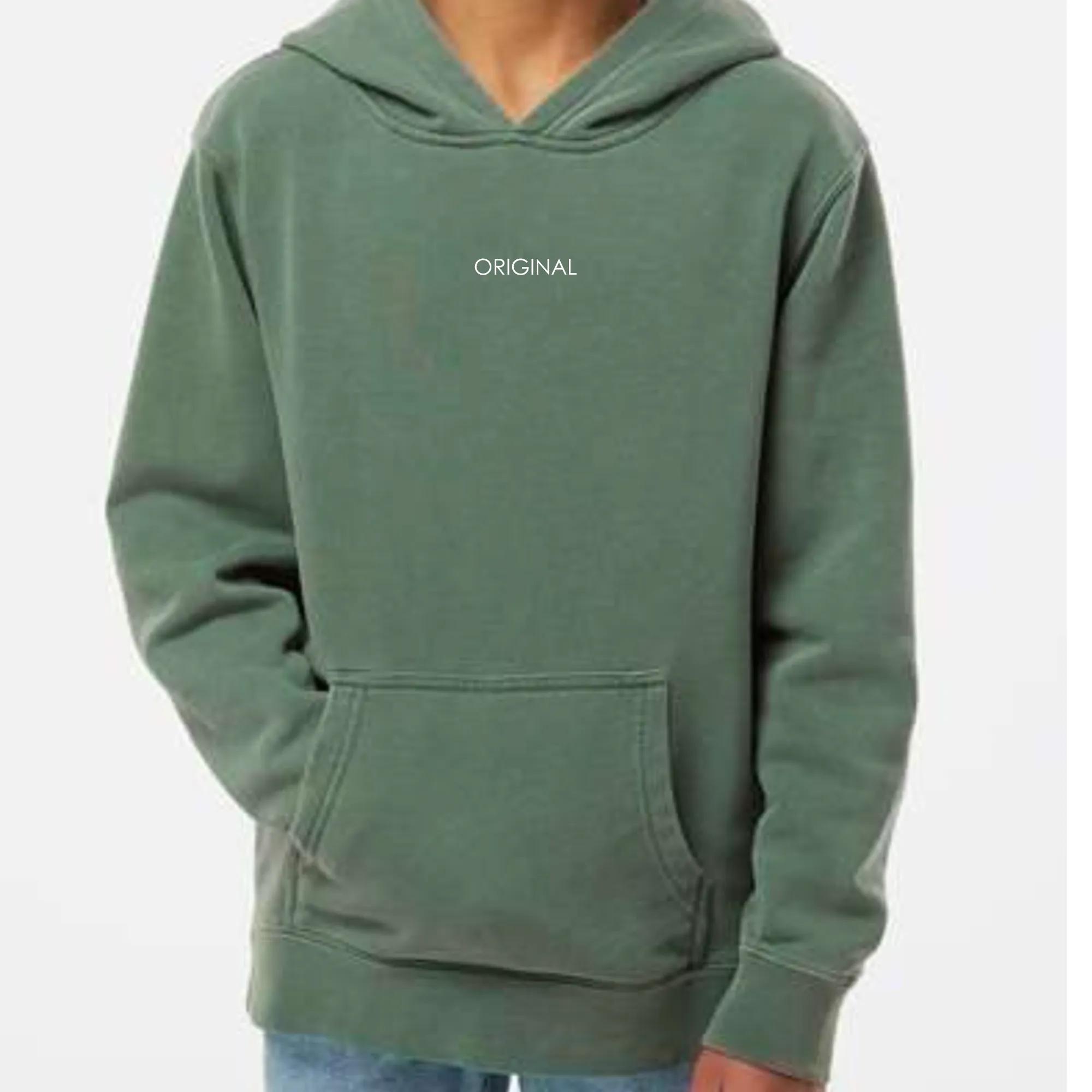 Roman & Leo - Boys ORIGINAL Pigment Dyed Hoodie in Pine
