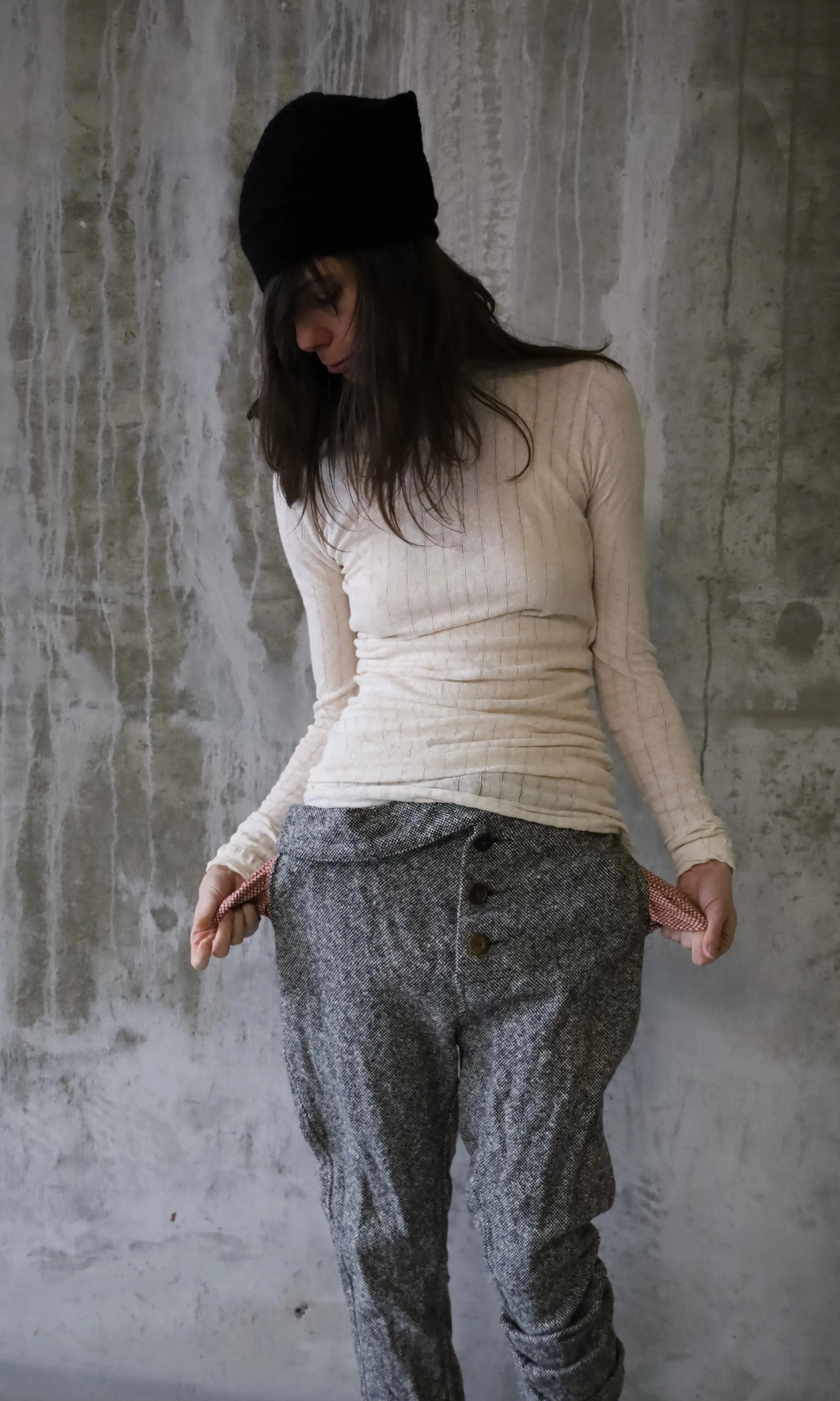 SHEER COTTON LONG SLEEVE TOP