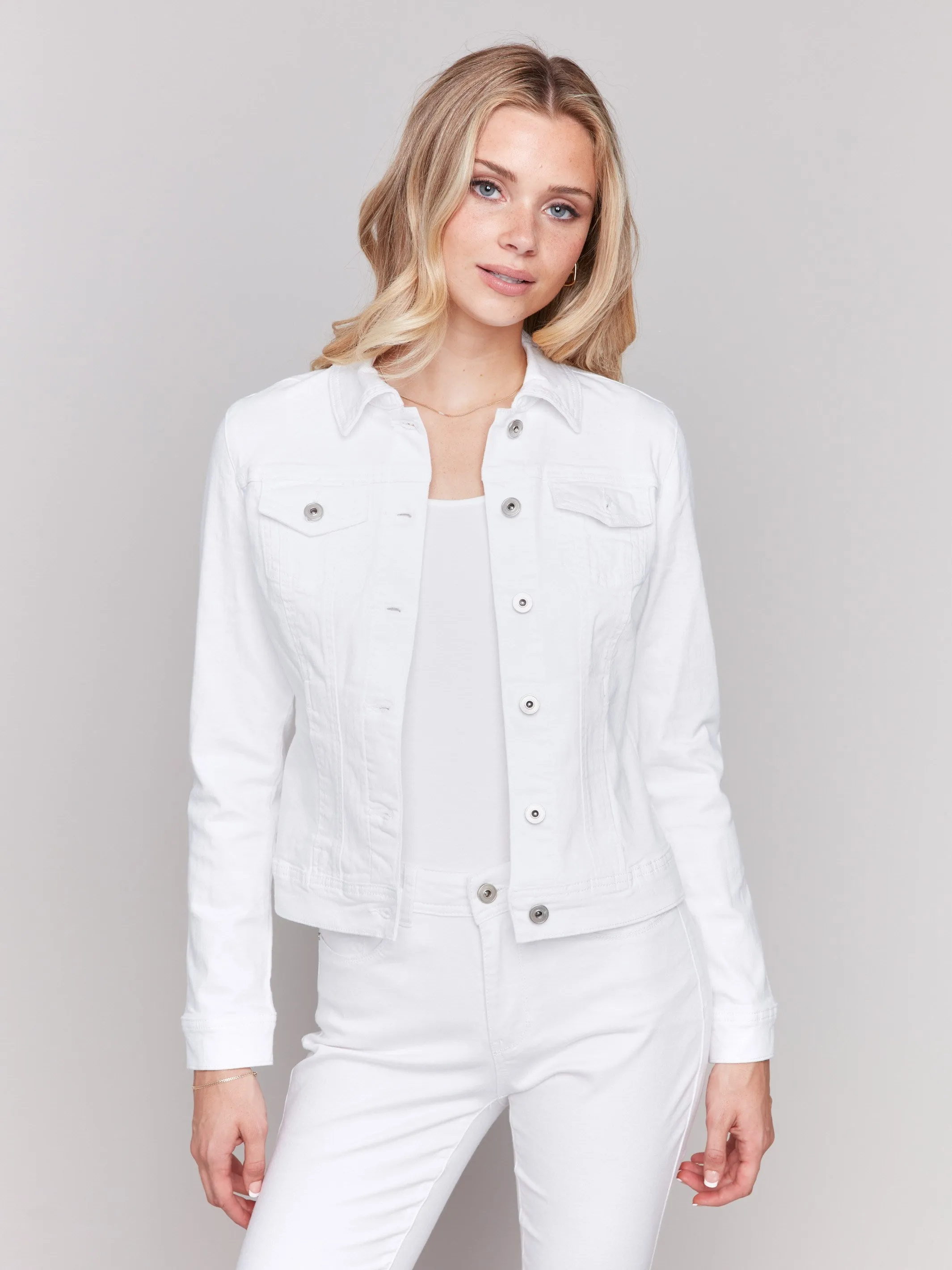 Stretch Denim Jacket - White
