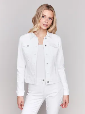 Stretch Denim Jacket - White