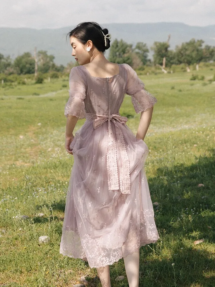 Summer Mesh Graceful Lace Fairy Dress