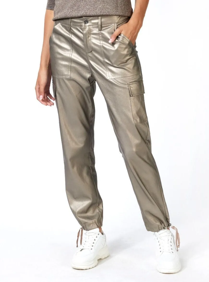 Trousers Cargo PU [Soft Gold-F2311503]