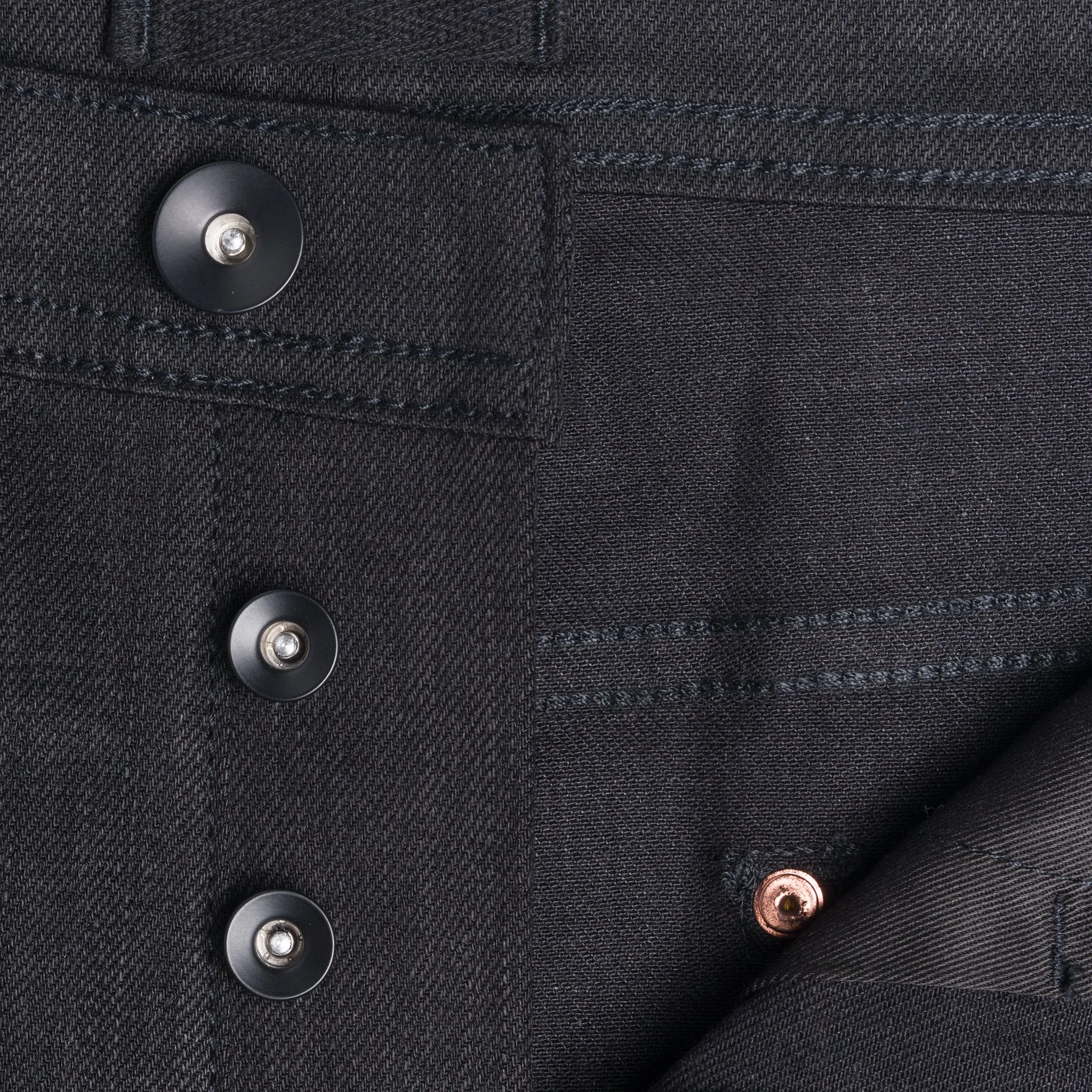 UB244 Tapered Fit - 11oz Solid Black Stretch Selvedge Denim